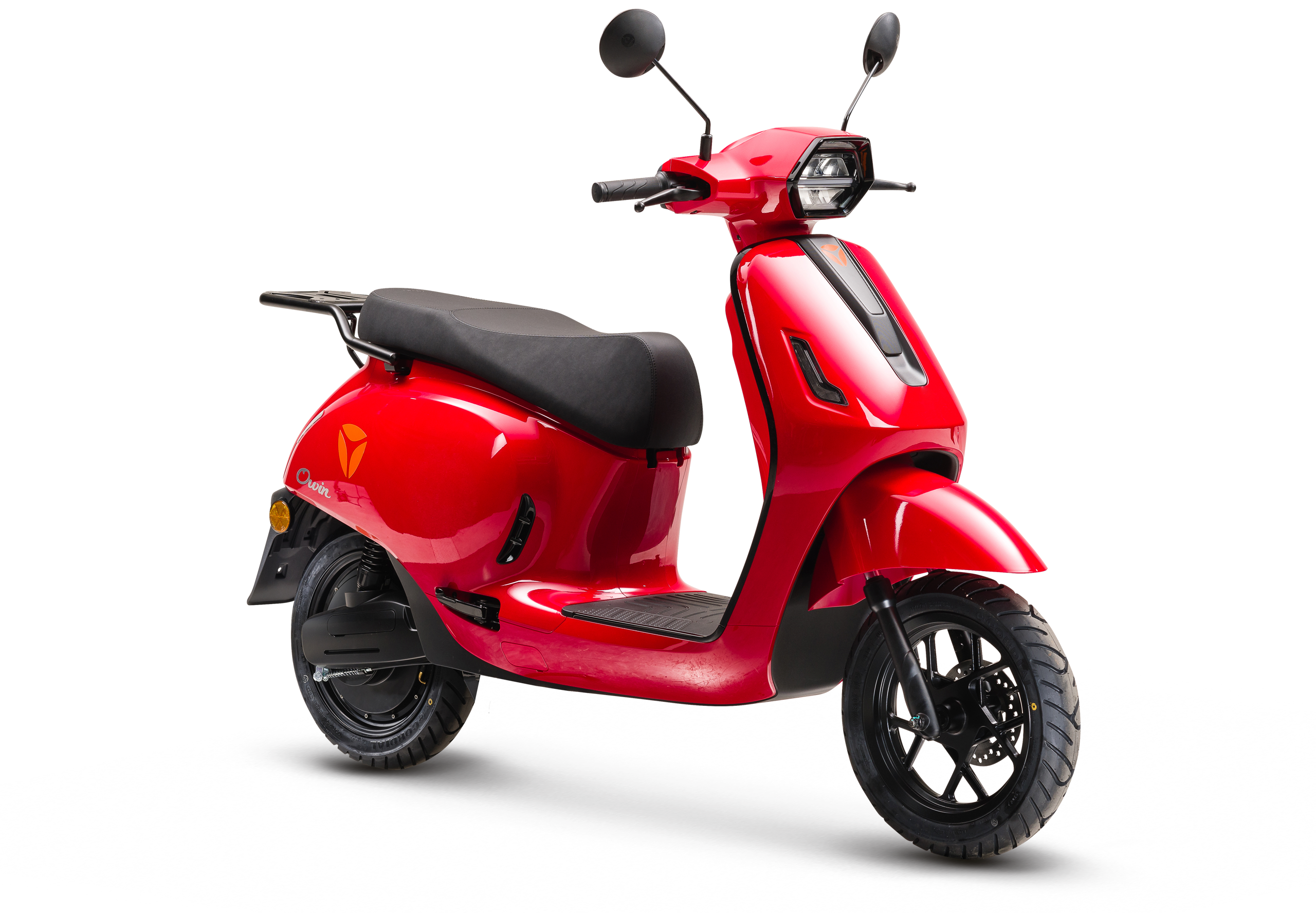 Red electric scooter available for rent